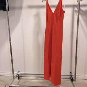 Victoria Beckham, size 6, red/orangey midi strappy dress.